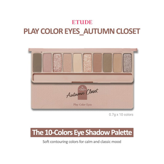 ETUDE Official Play Color Eye Shadow Autumn Closet 0.03  (0.7 g) x 10 Colors