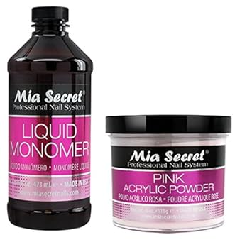 Mia Secret Liquid Monomer 16  + Mia Secret Pink Acrylic Powder 4  Combo Set