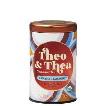 The Republic of Tea - Theo and Thea Caramel Coconut Full-Leaf Black Tea, 14 Pyramid Sachets, Low Caffeine