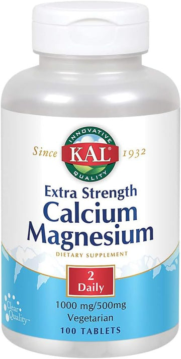 Kal Extra Strength Calcium Magnesium | 1000Mg/500Mg | Healthy Bones, T