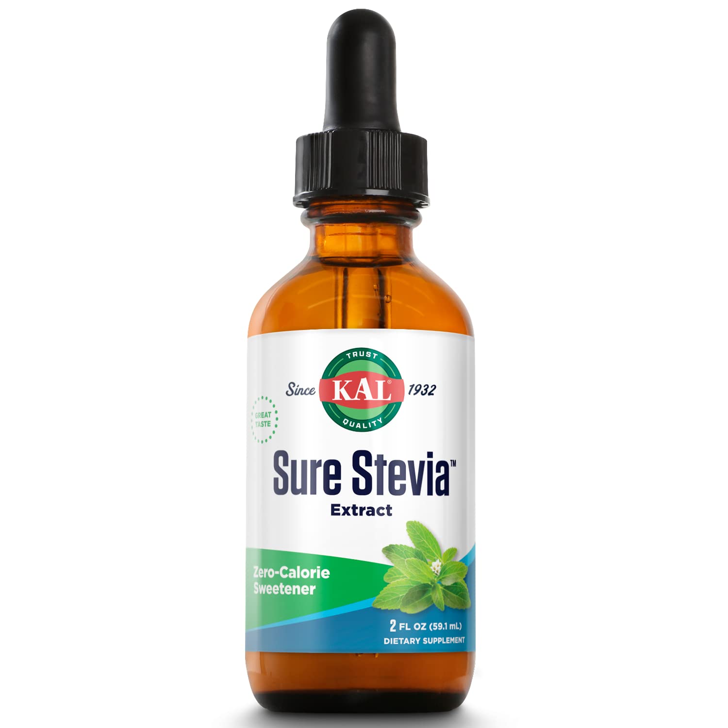 KAL Sure Stevia Liq Extract  | Best-Tasting, Zero Calorie, Low Glycemic | For Baking & Adding to Beverages | 385 Servings