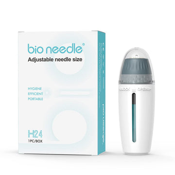 Adjustable Derma Stamp Bio Micro Needle 24 Pins Titanium Microneedling Fine Touch Serum Applicator 0.25mm