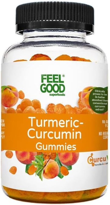 FeelGood Superfoods Turmeric Curcumin Gummies, Antioxidant Supplements