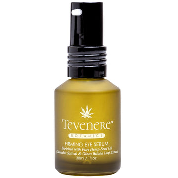 Tevenere Botanics Firming Eye Serum - Enriched with Pure Hemp Seed Oil & Gino Biloba Leaf - Reduces Wrinkles, Fine Lines, and Under Eye Bags. Reawakens Tired Eyes - 30ml