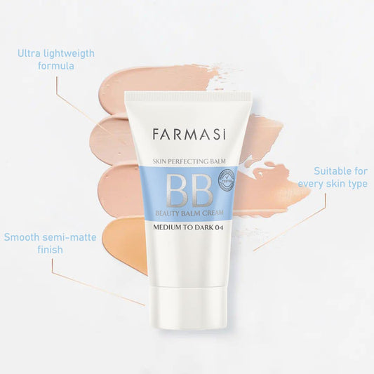 FARMASI Make Up BB Cream Beauty Balm, Full-Coverage Foundation, Concealer, Moisturizer BB Cream for All Skin Types, 1.7 . . / 50  (Medium to Dark)