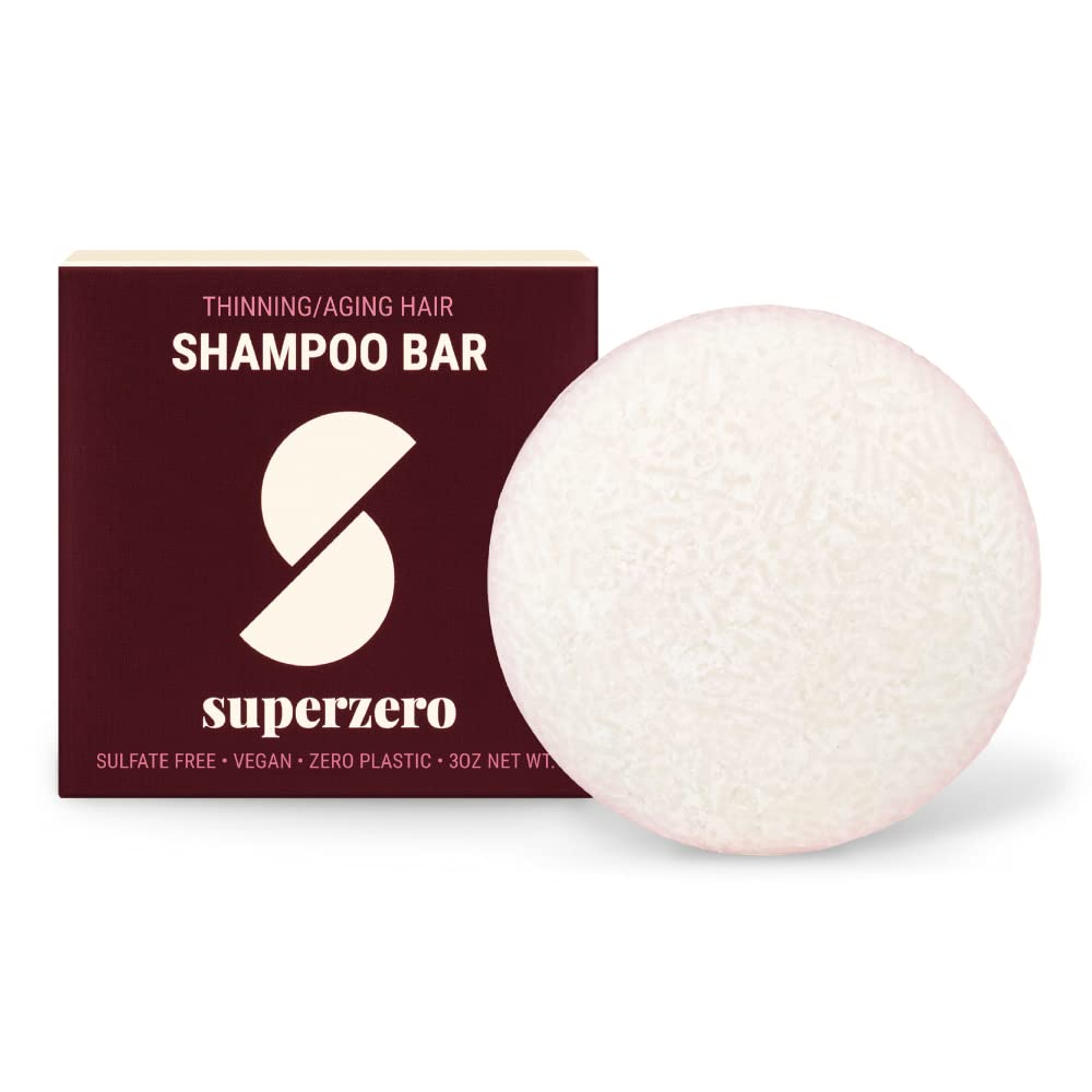 SUPERZERO Thickening Shampoo Bar for Thinning Hair, Lathers Luxuriously, Strengthens and Nourishes