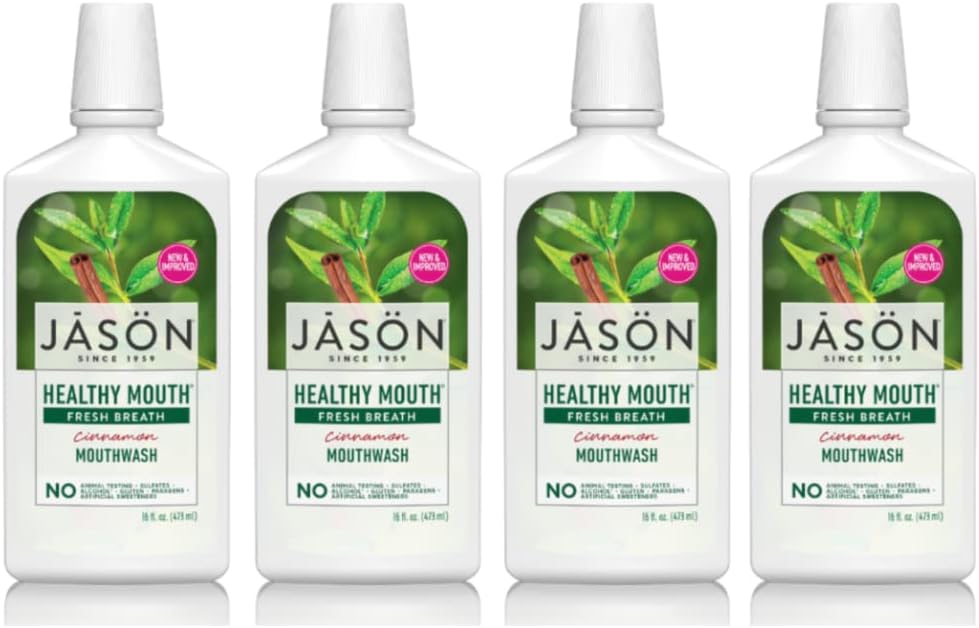 PACK OF 4 - Jason Healthy Mouth Mouthwash Tartar Control Cinnamon, 16.0