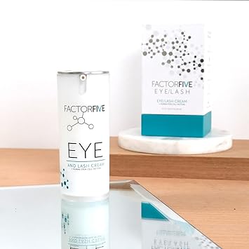 FACTORFIVE Eye and Lash Cream with Human Derived Apidose Stem Cell Growth Factors for Anti-Wrinkle, Collagen Boost, and Acne Scarring Repair, Large Size, 0.5  /15ml (Eye & Lash Cream)