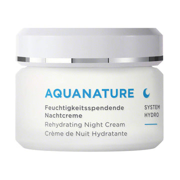 ANNEMARIE BÖRLIND - AQUANATURE Rehydrating Night Cream - Papyrus and Glasswort Extracts for Lasting Hydration - Nourishes, Regenerates, Rehydrates - 1.69