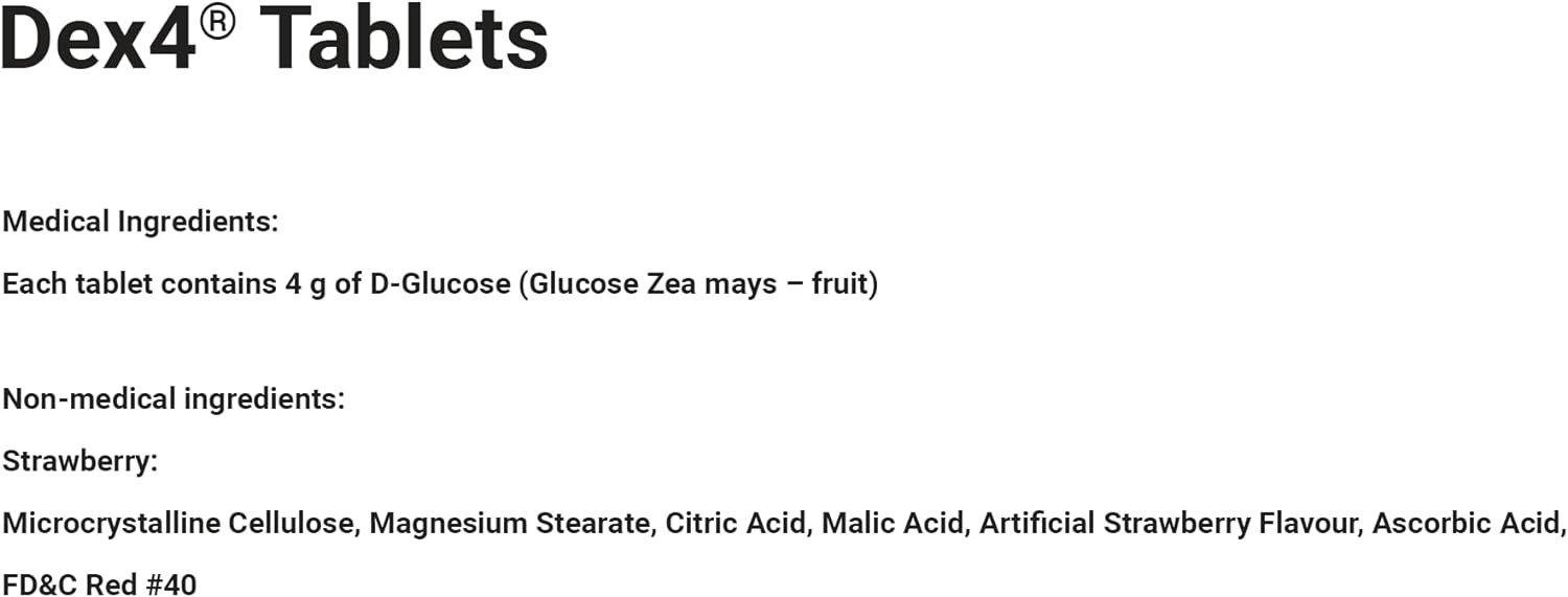 Dex4 Glucose Tablets, Strawberry, 50 Count Bottle, Each Tablet Contain