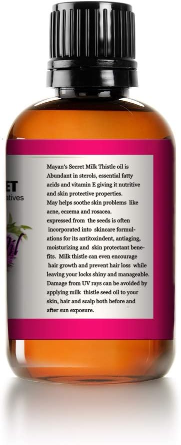 Mayan's Secret Milk Thistle Seed Oil Pure Cold Pressed Rich in Vitamin