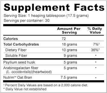 Fiber Helper - Ultra Pure Fiber Powder with Oat Beta Glucan, Psyllium 1.34 Pounds