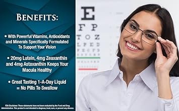 Liquid 20/20 Vision - Eye Vitamin Formula w/20mg Lutein, 4mg Zeaxanthi