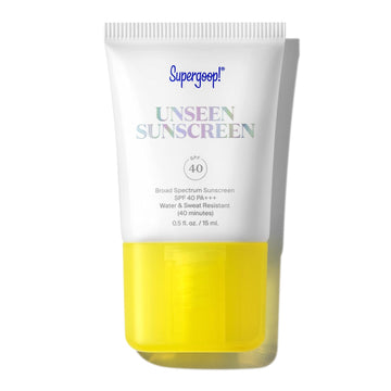 Supergoop! Unseen Sunscreen - SPF 40 - .5   - Invisible, Broad Spectrum Face Sunscreen - Weightless, Scentless, and Oil Free - For All Skin Types and Skin Tones