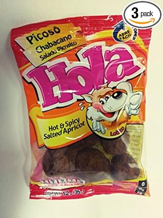 HOLA Picoso Apricot Chile Salted Flavored 3 units : Plums Pr