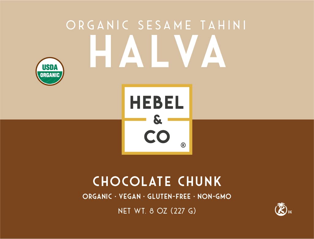 HEBEL & CO Chocolate Chunk Halva - 8 oz | Certified USDA Org