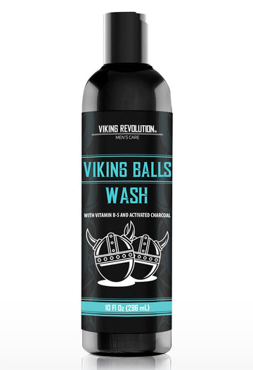 Viking Revolution Mens Balls Wash for Men (10 ) - Ballwash for Men with Charcoal Mens Intimate Wash Men Genital Wash with Menthol, Vitamin B5 and Activated Charcoal