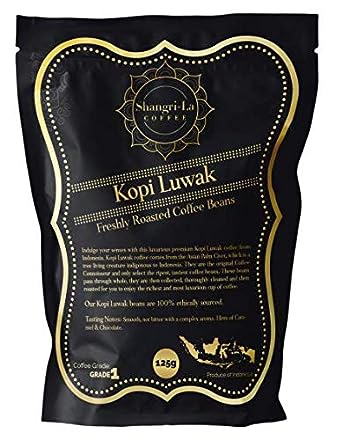 Shangri-La Coffee - Wild Kopi Luwak Coffee Ground Beans - Ethically Sourced - (Other Weights & Bean Types Available) - Produce of Indonesia