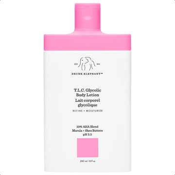 Drunk Elephant T.L.C. Glycolic Body Lotion with Marula and Shea Butters. Refining and Moisturizing for Healthy Skin (240 mL / 8  )