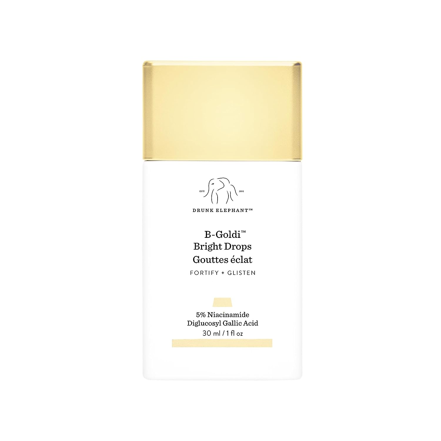 Drunk Elephant B-Goldi Bright Drops - 1   - Illuminates Skin & Fades Hyperpigmentation with 5% Niacinamide & Diglucosyl Gallic Acid - Free of Essential Oils, Silicones & Fragrances - Cruelty Free