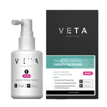 Veta – Women's Targeted Topical Serum – Hair Loss Treatment - Fights Chronic Hair Loss – 5% Trichogen and 5% Follicusan – Drug Free Hair Loss Treatment – 2 .