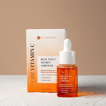 KSECRET Real Vita C Ampoule, 0.51. / 15 | Korean Skincare | brightening & pigmentation care with 14% pure vitamin C