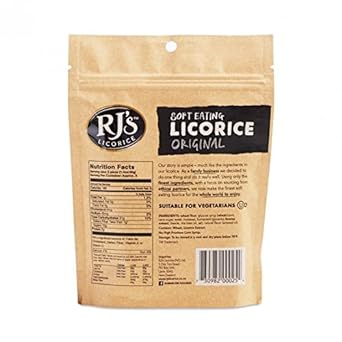 Soft Eating Black Licorice - RJ's Licorice 7.05oz Bags - NON