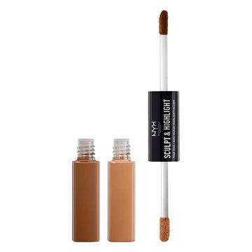 NYX Professional Makeup Sculpt & Highlight Face Duo, Chestnut/Sand, 0.34