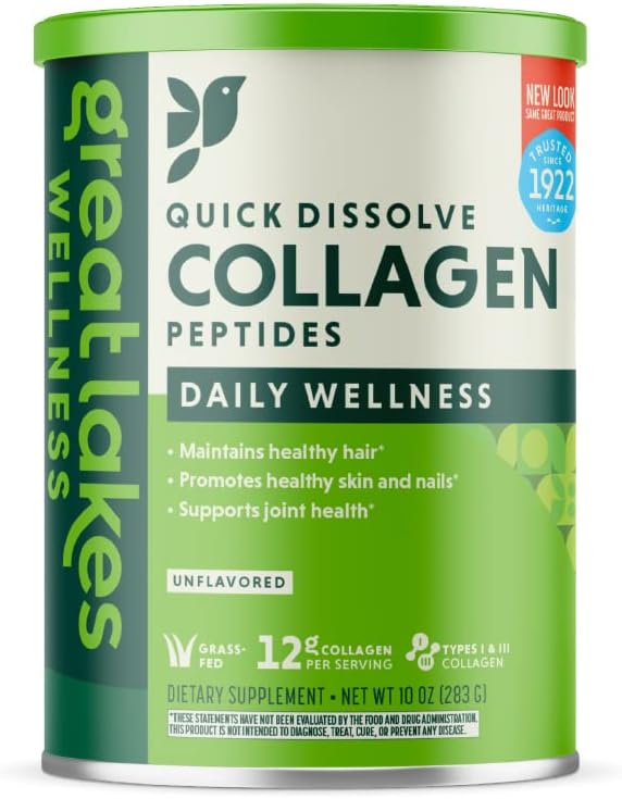 Great Lakes Wellness Collagen Peptides Powder Supplement For