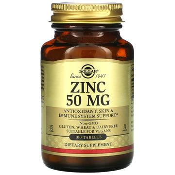 Solgar, Zinc, 50 mg, Tablets