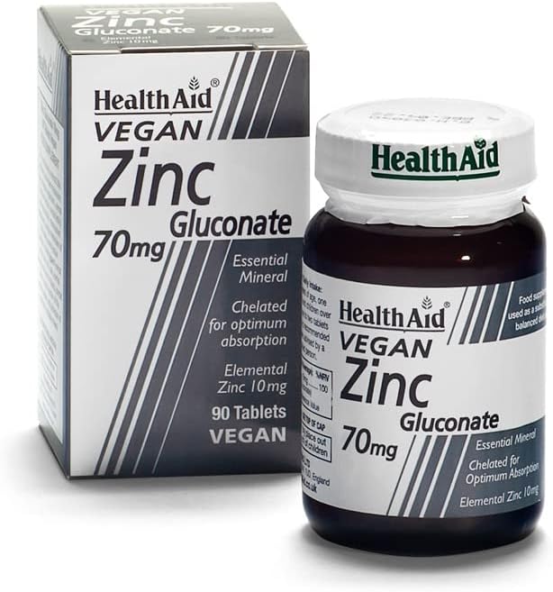 HealthAid Zinc Gluconate 70mg - 90 Tablets

120 Grams