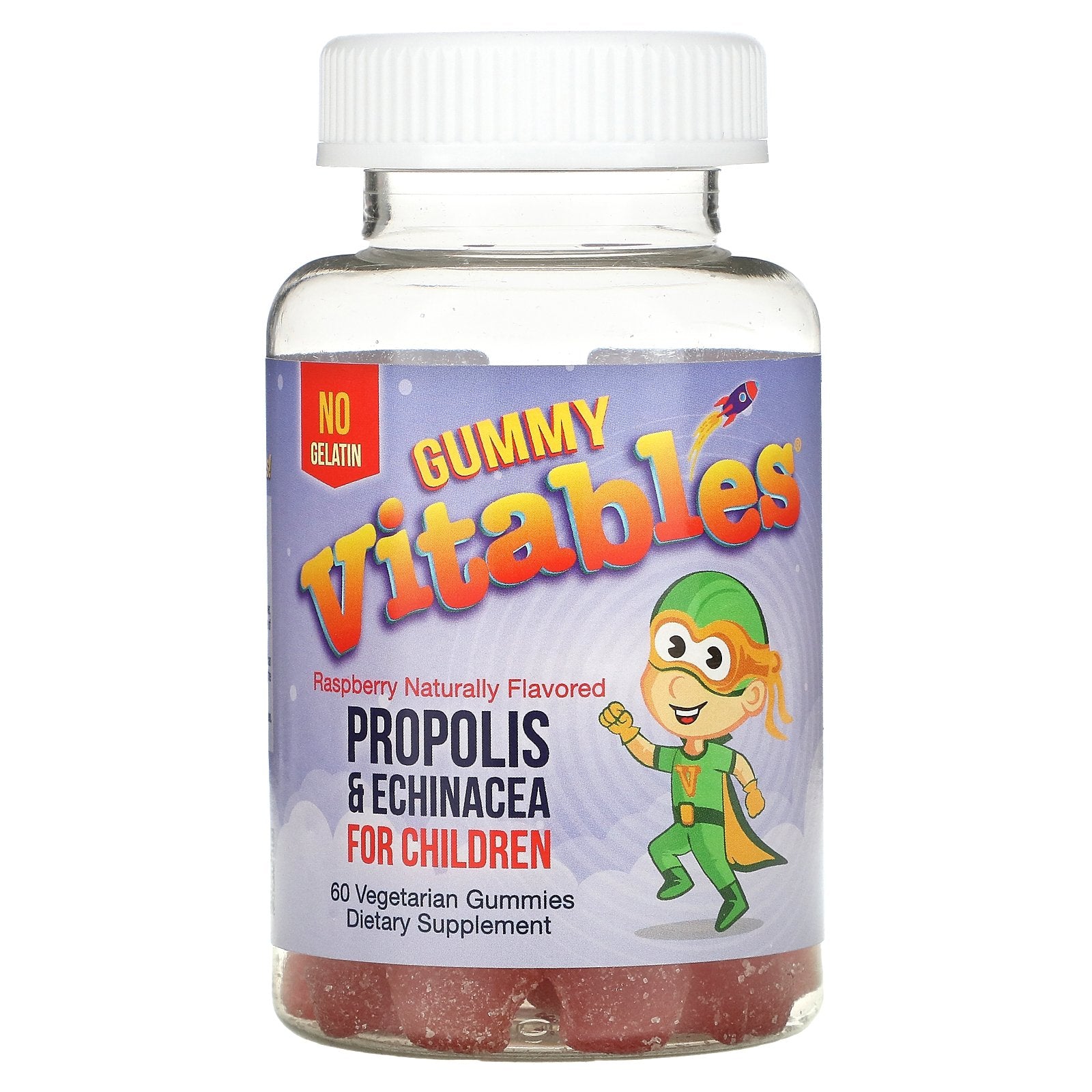 Vitables, Gummy Propolis & Echinacea for Children, Free Gelatin, Raspberry