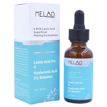 Face Lactic Acid Serum With 2% Hyaluronic Acid Superficial Gentle Peeling Essence for Moisturizing & Helping Relieve Skin Water and Oil Balance, Exfoliating Enhancing Skin Elasticity