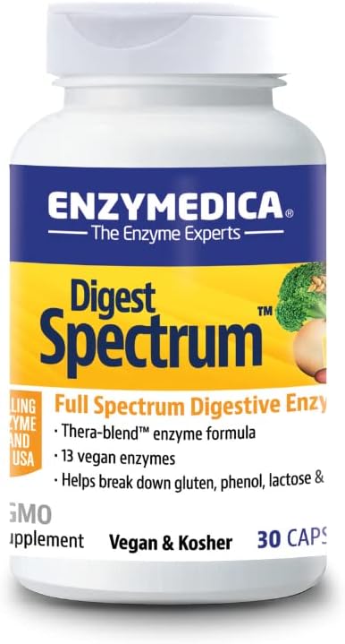 ENZYMEDICA - Digest Spectrum (30 Capsules) | Food Intolerance Digestiv30 Grams