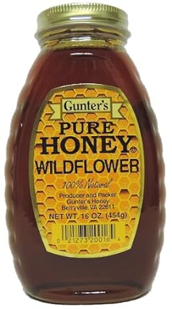 Gunter's Wildflower Honey - 1 Pound Jar : Grocery & Gourmet 