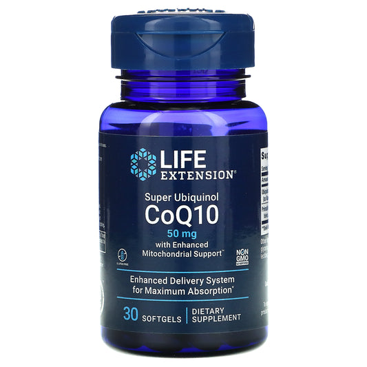 Life Extension, Super Ubiquinol CoQ10 with Enhanced Mitochondrial Support, 50 mg Softgels