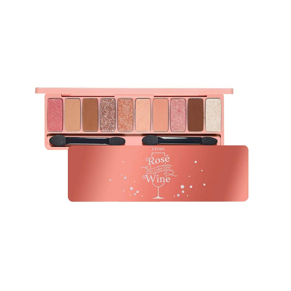 Etude House Play Color Eyes #Rose Wine | Vivid 10 Color Eye Shadow Palette that Consists of Matte, Shimmer and Jelly Glitter Texture Shadows | Kbeauty