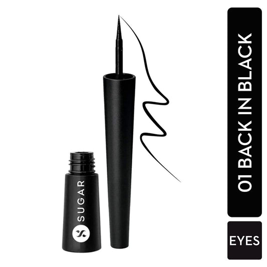 SUGAR Cosmetics Gloss Boss 24HR Eyeliner01 Back In Black (Black) Long lasting, 24hr Coverage