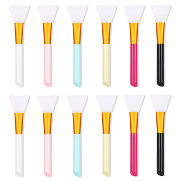 Silicone Face Mask Brush, Mask Beauty Tool, Soft Silicone Facial Mud Mask Applicator Brush 12 Pcs