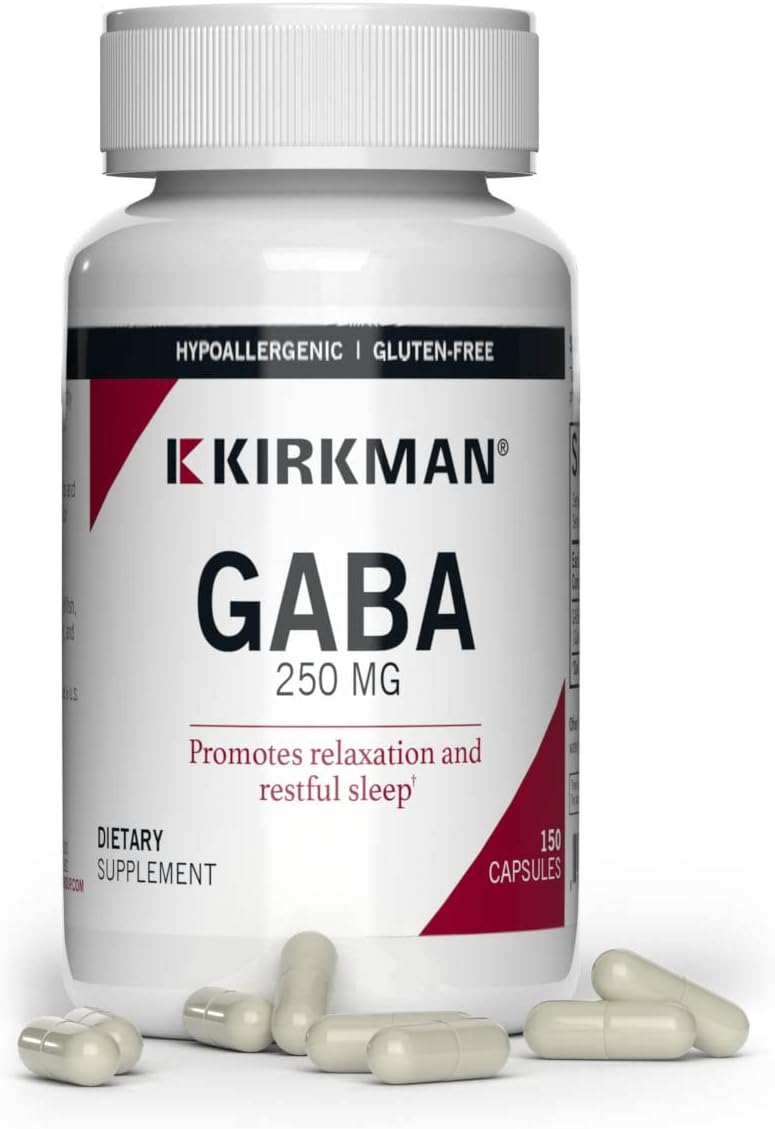 Kirkman - GABA 250 mg - 150 Capsules - Supports Relaxation - Promotes