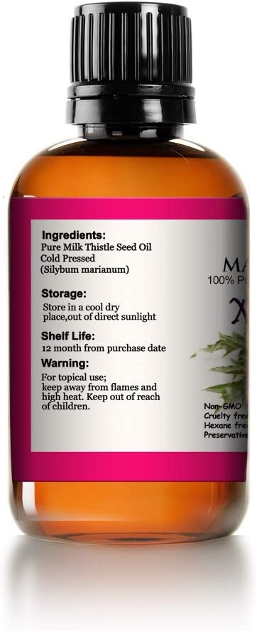 Mayan's Secret Milk Thistle Seed Oil Pure Cold Pressed Rich in Vitamin