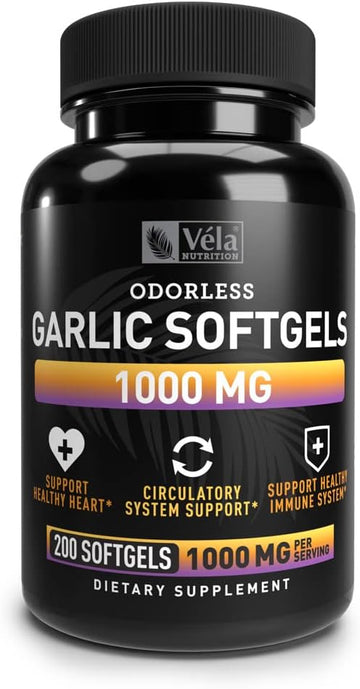 Vla Odorless Garlic Supplement | 1,000 mg per Serving | Support Heart Health, Circulation, and Immune System | GMP Cert