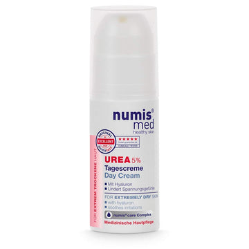 Numis Med UREA 5% Day Cream with Hyaluronic Acid for Extremely Dry Skin, Intensive Long Lasting Moisturizing and Hydrating, Anti Aging, Anti Wrinkles Facial Cream, Free of Allergy Cause Fragrances 50  - New