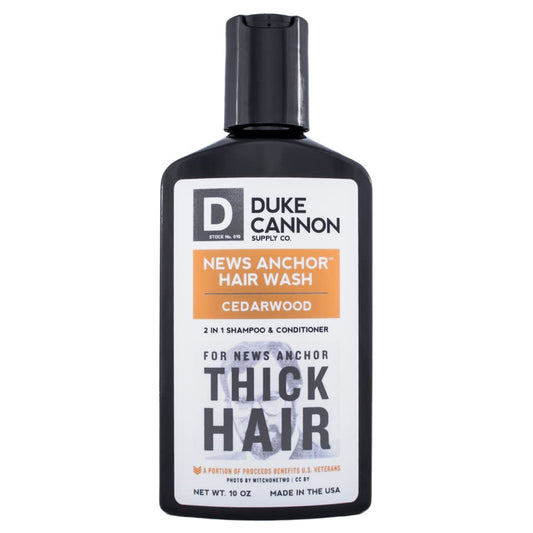 Duke Cannon Supply Co. News Anchor 2-in-1 Hair Wash Cedarwood, Tea Tree Formula Variety-Pack - Paraben Free, Protein for Strength, Superior Hydration, No Harsh Sulfates, 10  (Variety 2 Pack)