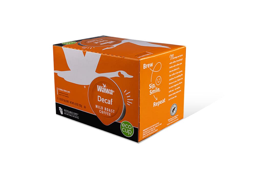 Wawa Single Cup Coffee Pods – Decaf – 1 Box (12 Pods Total)