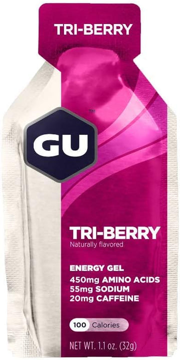 GU Energy Original Sports Nutrition Energy Gel, 24-Count, Tri-Berry