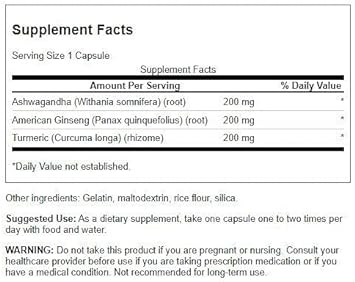 Swanson Full Spectrum Turmeric Ashwagandha & Ginseng Complex 60 Capsul