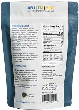 On Target Living Organic Spirulina Tablets | USDA Organic | 1000 Table