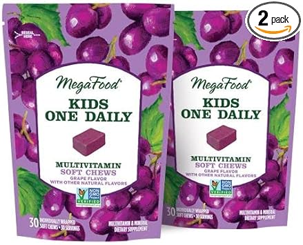 MegaFood Kids One Daily Multivitamin Soft Chews - Kids Vitamins with V