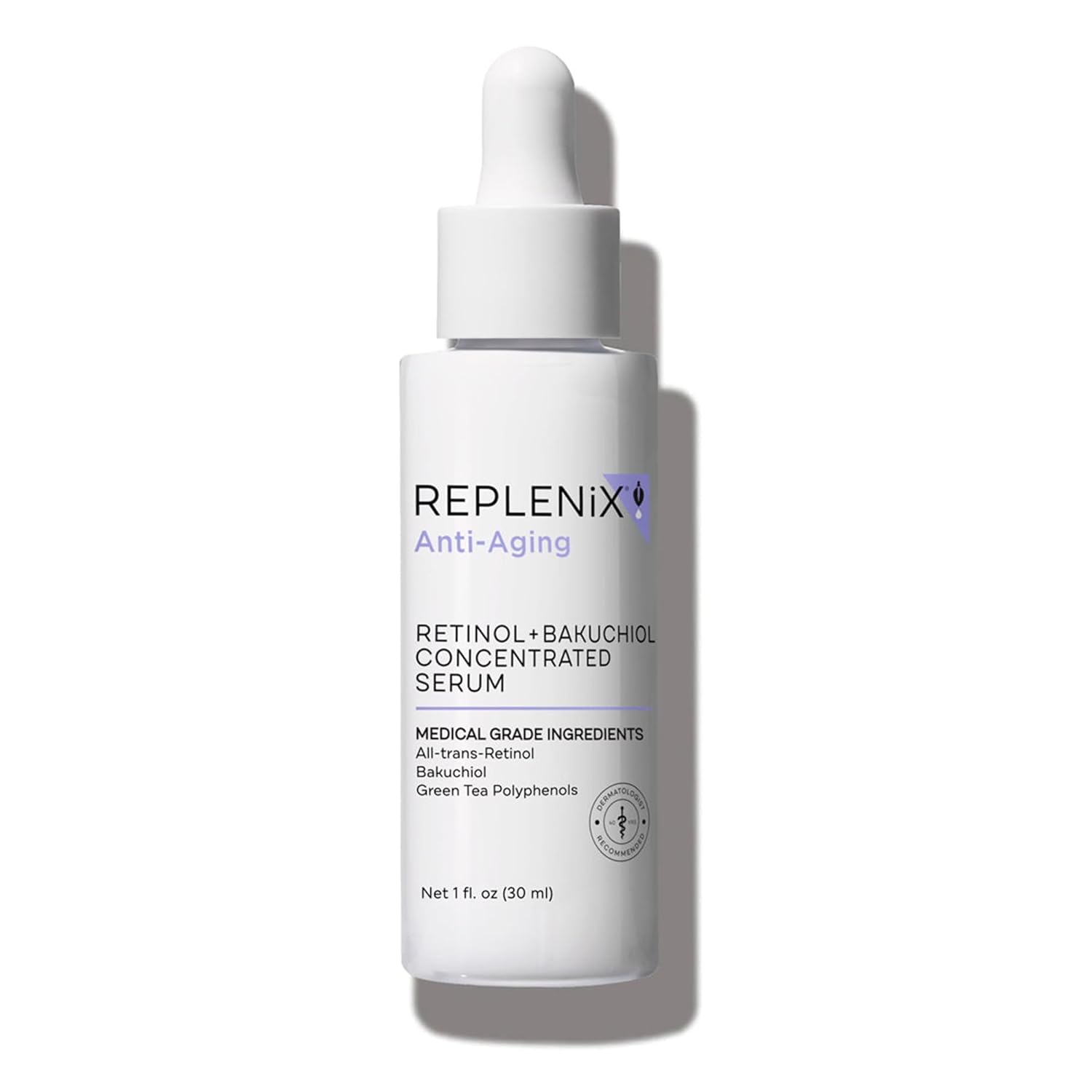 Replenix Anti-Aging Retinol + Bakuchiol Concentrated Face Serum, Medical-Grade Facial Treatment for Mature, Uneven Skin (1 . )